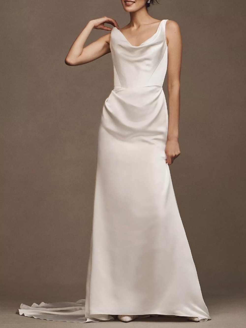 Wtoo by Watters Gigi Draped U-Neck Column Wedding Gown